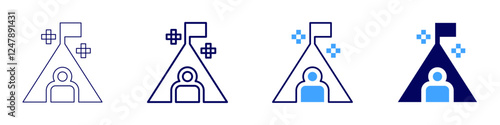 Success habits of billionaires icon in 4 different styles. Thin Line, Line, Bold Line, Duotone. Duotone style. Editable stroke