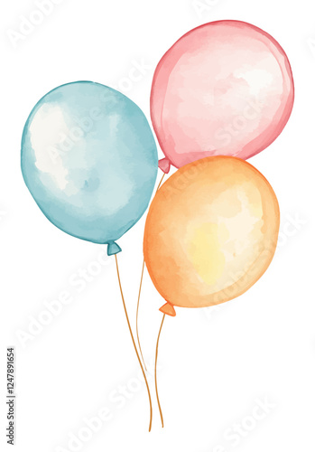 Illustration for birthday card, exquisite watercolor painting