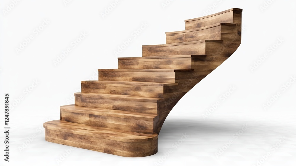 Wood Staircase Isolated on Transparent Background. Elegant Design Element for Architectural and Decorative Purposes Wood Staircase Isolated on Transparent Background. Elegant Design Element for Architectural and Decorative Purposes
