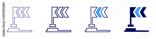 Success through change icon in 4 different styles. Thin Line, Line, Bold Line, Duotone. Duotone style. Editable stroke