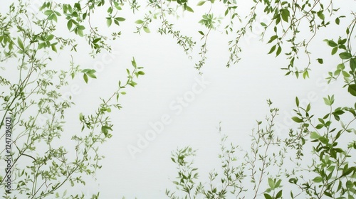 Tender Spring Greenery: A Botanical Frame