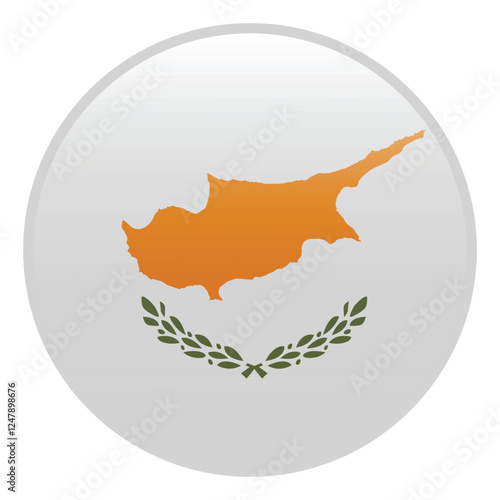 Cyprus flag. Cyprus circle flag 3d logo icon computer vector illustration design