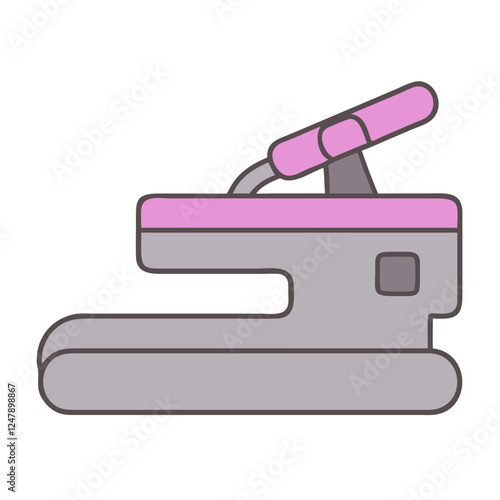 Heat press machine icon in pastel colors for fabric crafting