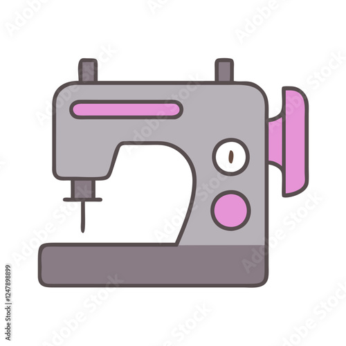 Sewing machine icon in pastel colors for tailoring and craft