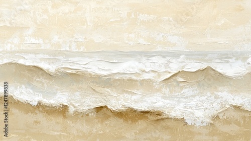 Seascape in Beige and White: An Abstract Coastal Painting