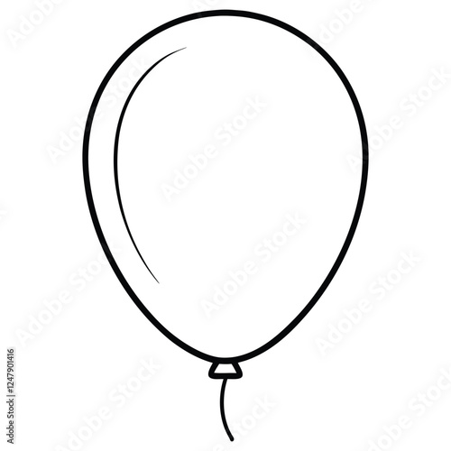 Minimalist Balloon Outline Vector. Birthday balloon line art, party balloon icon, Birthday celebration, isolate on a white background
