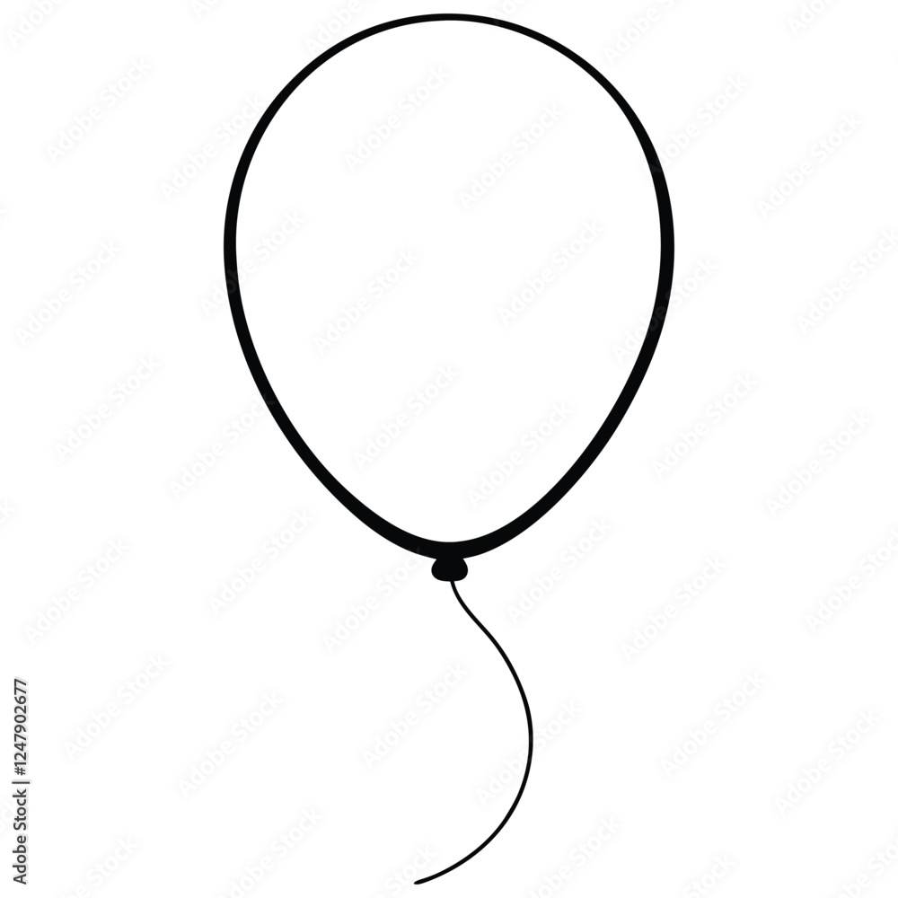 Minimalist Balloon Outline Vector. Birthday balloon line art, party balloon icon, Birthday celebration, isolate on a white background Minimalist Balloon Outline Vector. Birthday balloon line art, party balloon icon, Birthday celebration, isolate on a white background