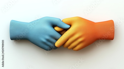 Wallpaper Mural Abstract Handshake Collaboration Teamwork Unity Partnership Digital Art 3D Render Torontodigital.ca