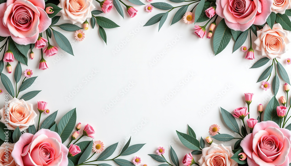 Floral Wedding Expo Banner with Pink Roses and Greenery Floral Wedding Expo Banner with Pink Roses and Greenery