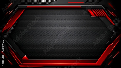 Abstract Red and Black Geometric Design Background