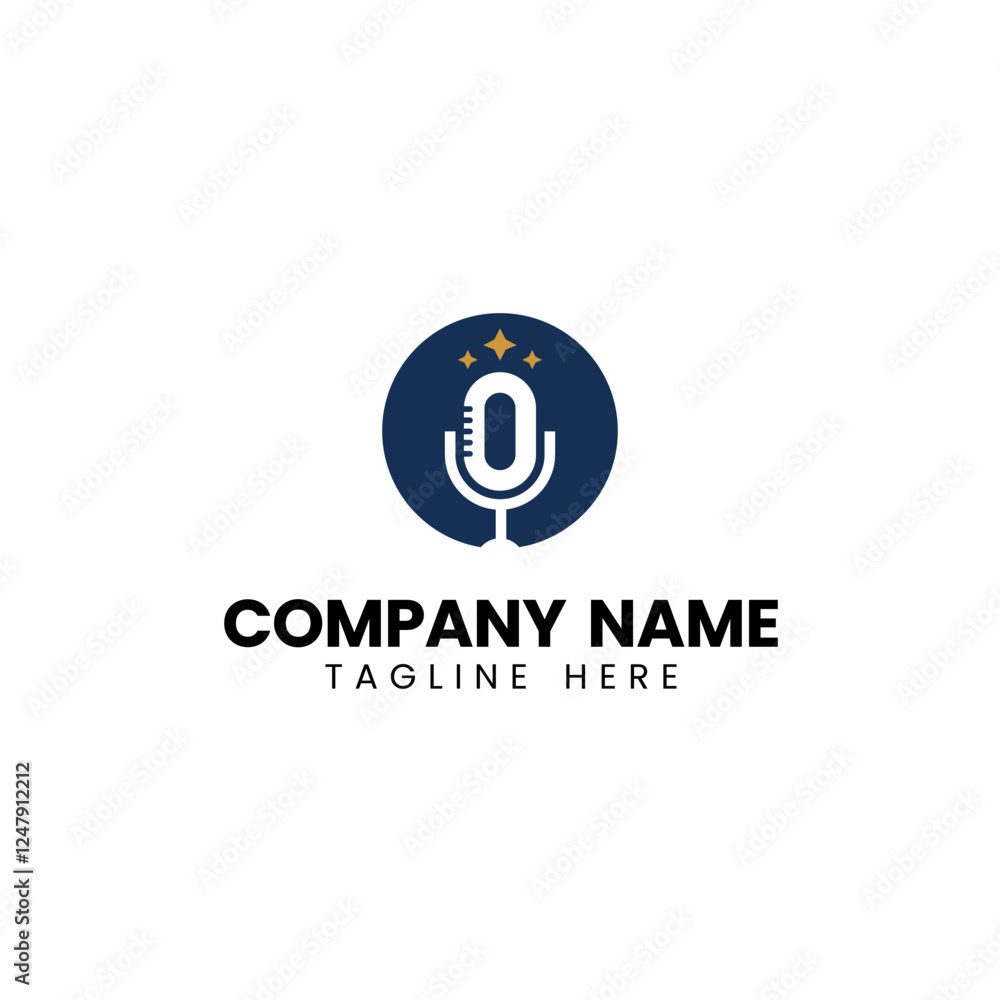 simple style podcast logo with 3 star simple style podcast logo with 3 star