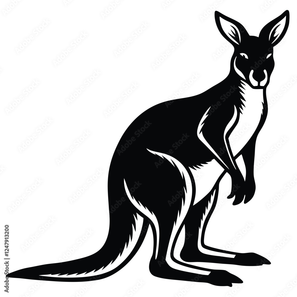 Australian animal silhouette set with kangaroo silhouette vector image Australian animal silhouette set with kangaroo silhouette vector image