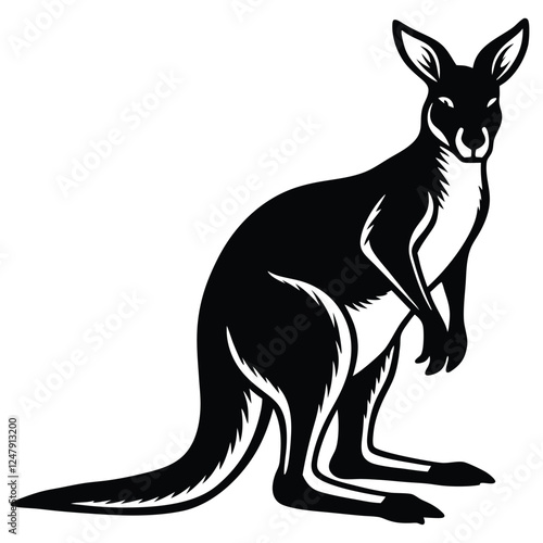 Australian animal silhouette set with kangaroo silhouette vector image