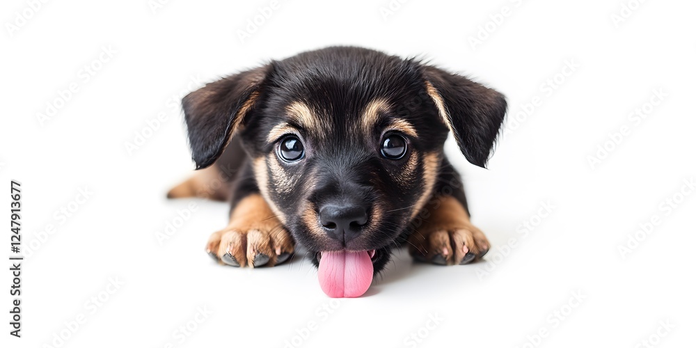 Fototapeta premium dachshund puppy isolated on white