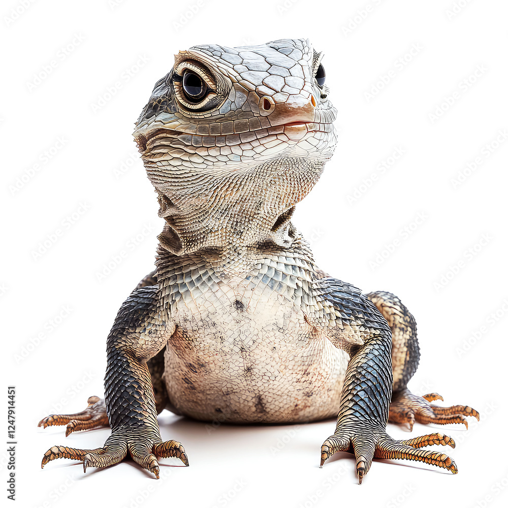Fototapeta premium Close-up of a Curious Lizard: Detailed View of Scales and Texture