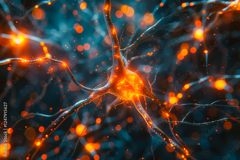 Abstract close up neurons cells presentation. Synapses and axones transmitting electrical signals. concept of electrical signal transport, neural system Abstract close up neurons cells presentation. Synapses and axones transmitting electrical signals. concept of electrical signal transport, neural system