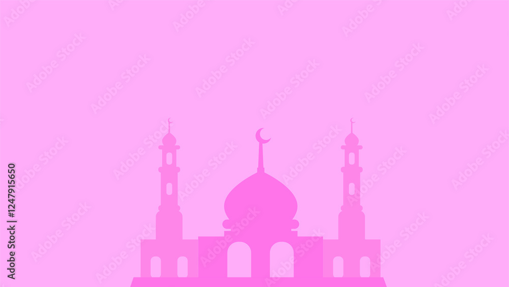Flat Design Ramadan Background with mosque Architecture Flat Design Ramadan Background with mosque Architecture
