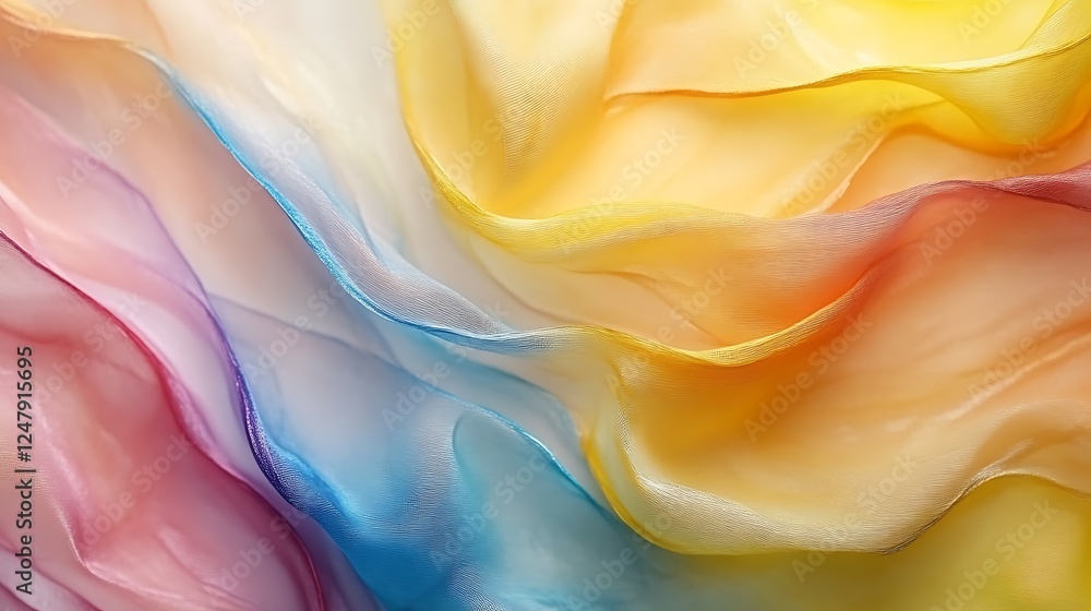 Obraz premium Abstract Colorful Fabric Draped Softly in Waves