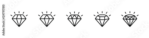 diamond icon set vector