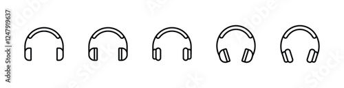 Headphone icon set. Headphone icons vector	