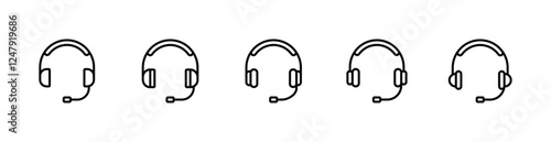 Headphone icon set. Headphone icons vector	