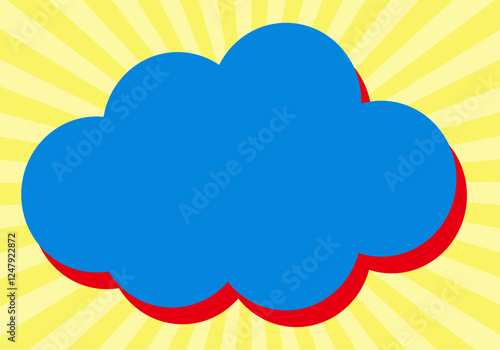 2025 Osaka Expo image colors red and blue Cloud speech bubble and event garland icon Vector illustration Title background Material