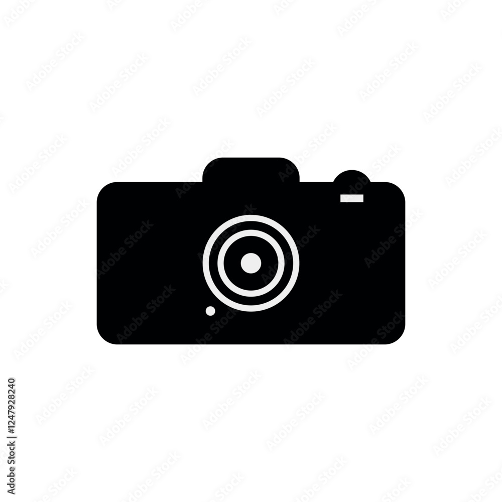 black camera icon vector, simple photography symbol, digital camera silhouette, minimalist photo camera illustration, professional photography equipment icon black camera icon vector, simple photography symbol, digital camera silhouette, minimalist photo camera illustration, professional photography equipment icon