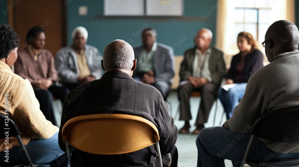 Fototapeta premium Small group meeting in a community center as part of a local court program