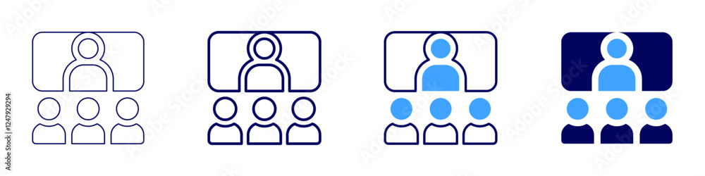 Training coordinator icon in 4 different styles. Thin Line, Line, Bold Line, Duotone. Duotone style. Editable stroke Training coordinator icon in 4 different styles. Thin Line, Line, Bold Line, Duotone. Duotone style. Editable stroke
