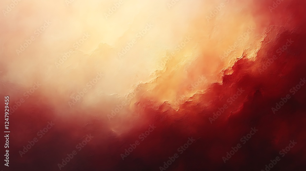 Abstract fiery landscape painting in warm tones Abstract fiery landscape painting in warm tones