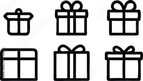 Gift box icon, present box icon, box icon