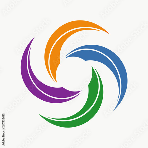 Abstract Circular Swirl Logo Vector Design.