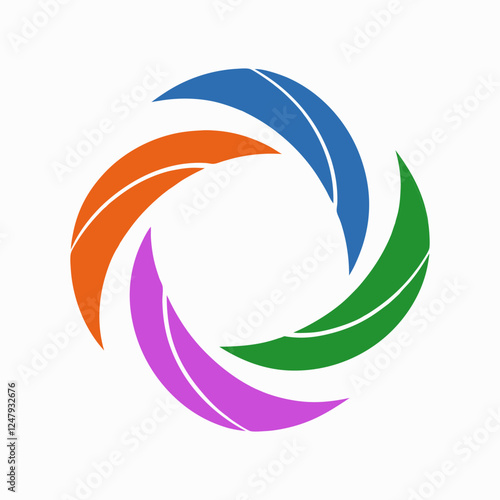 Abstract Circular Swirl Logo Vector Design.