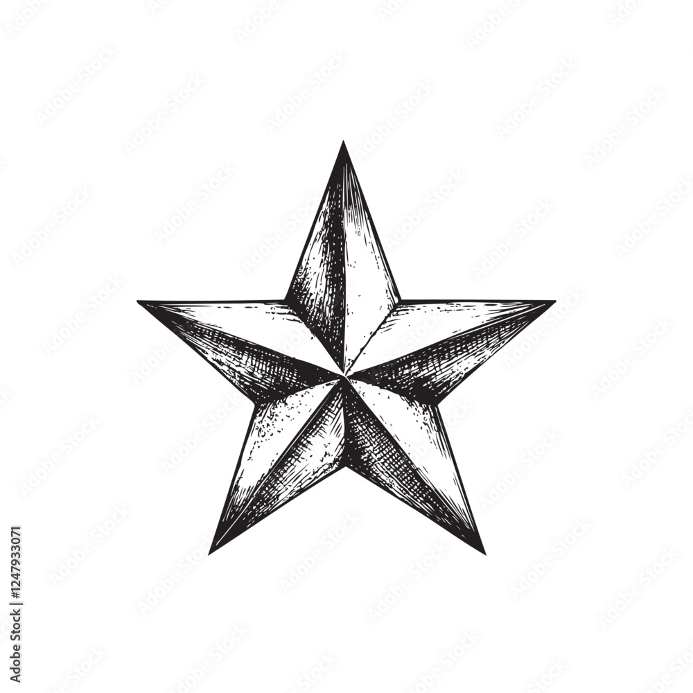 Obraz premium silver star isolated on white