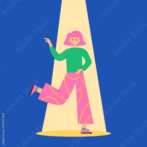 Young happy woman at party or club