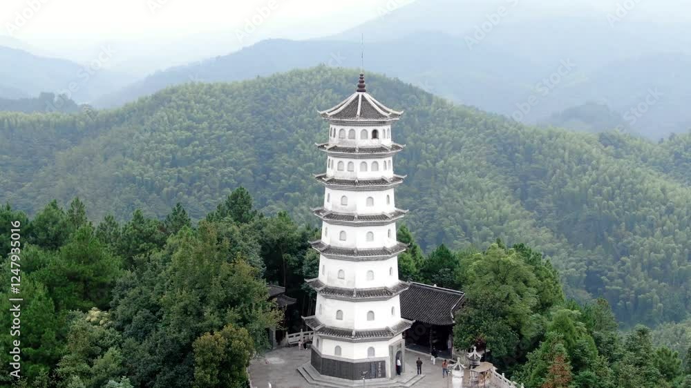 Explore the stunning architecture of Wenfeng Pagoda in Jingzhou, Hunan featuring breathtaking aerial views Explore the stunning architecture of Wenfeng Pagoda in Jingzhou, Hunan featuring breathtaking aerial views