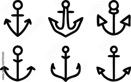 Sailor anchor icon vector art