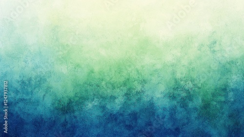 Serene Teal and Green Abstract Watercolor Background