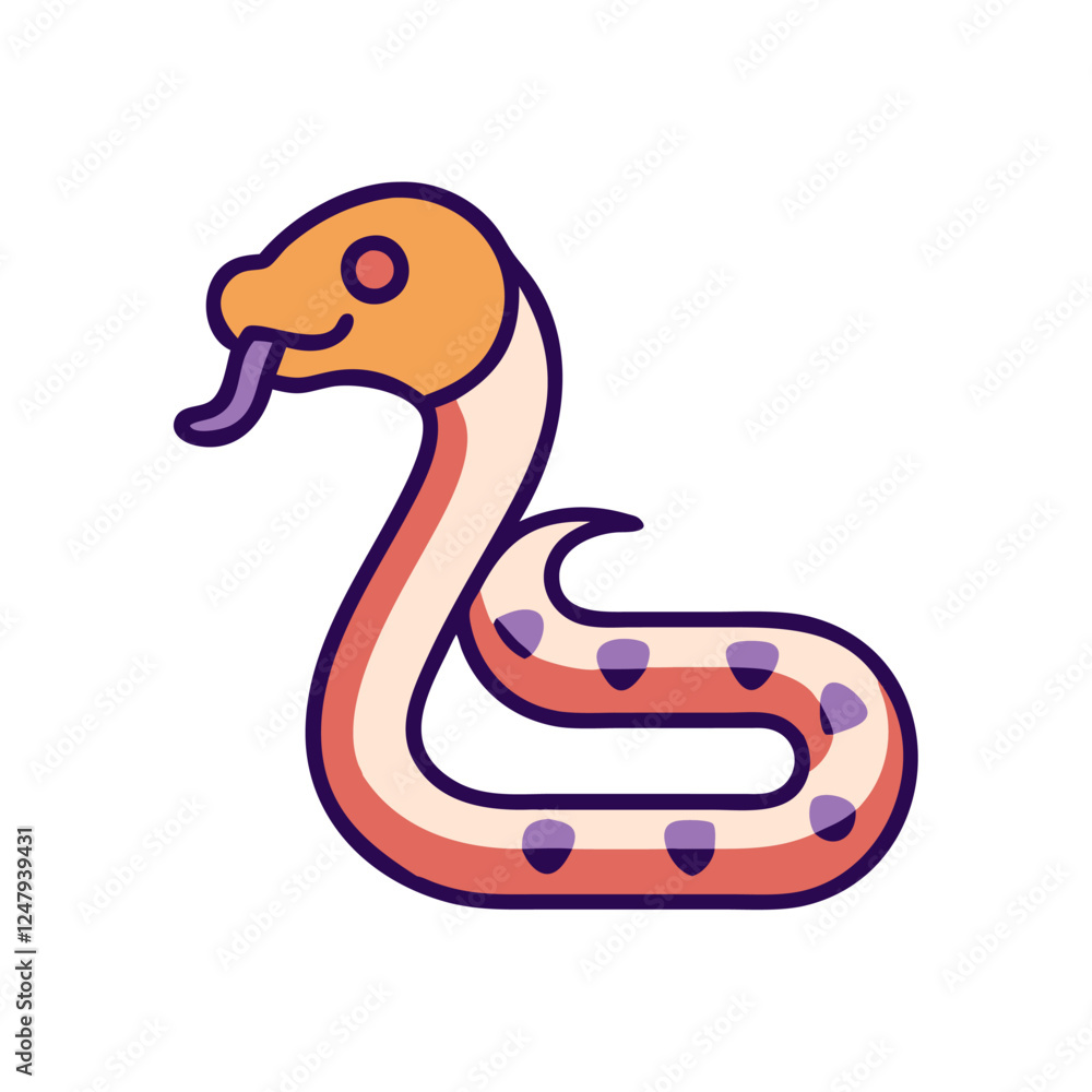 Naklejka premium Slithering snake cartoon illustration