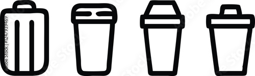 Trash garbage can, bin waste vector