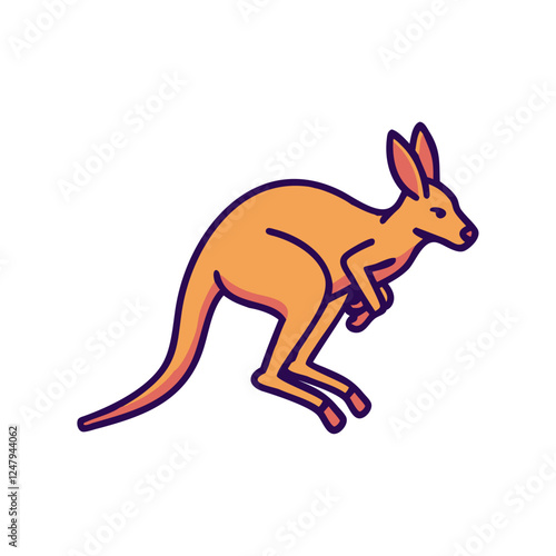 Jumping kangaroo cartoon illustration