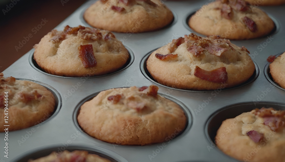 batch of bacon muffins in a baking pan batch of bacon muffins in a baking pan