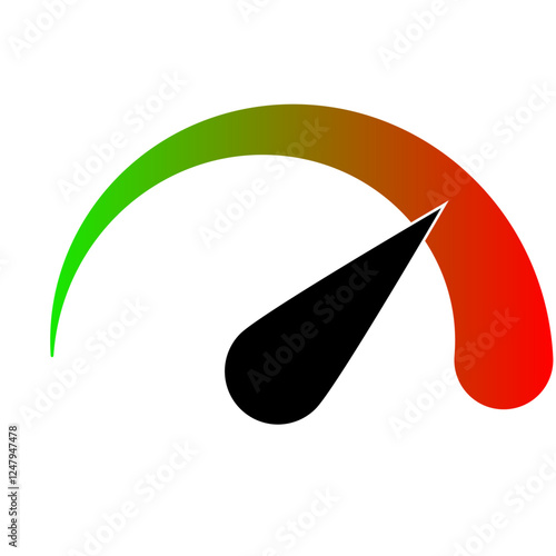 Speedometer, Tachometer Sign Gauge, Low Medium High Symbol