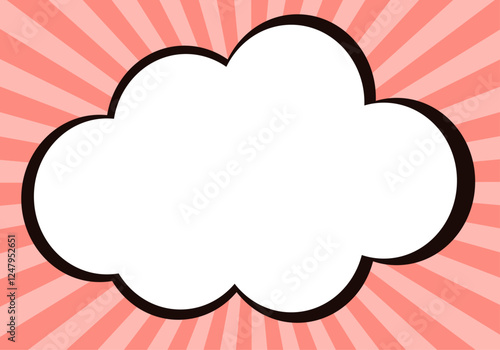 Pop title banner with cloud speech bubbles and concentrated lines vector illustration red