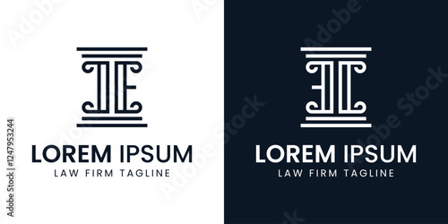 Letters EC or CE Pillar Logo, for business related to lawyer with CE or EC initials