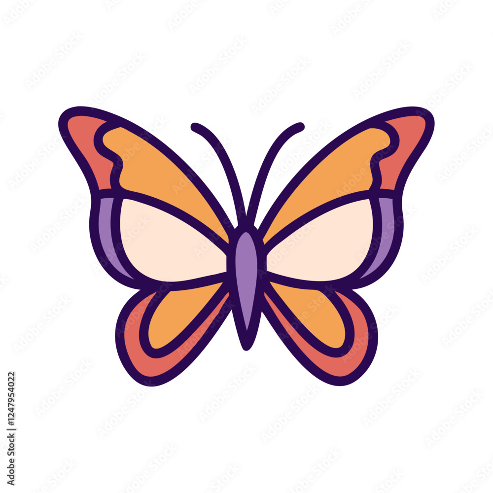 Colorful butterfly cartoon illustration Colorful butterfly cartoon illustration