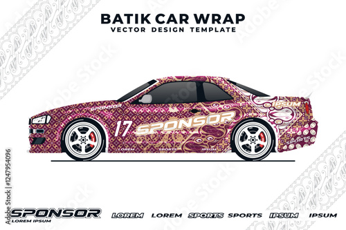batik patter car wrap design 8