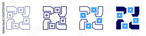 Collaborative solution icon in 4 different styles. Thin Line, Line, Bold Line, Duotone. Duotone style. Editable stroke