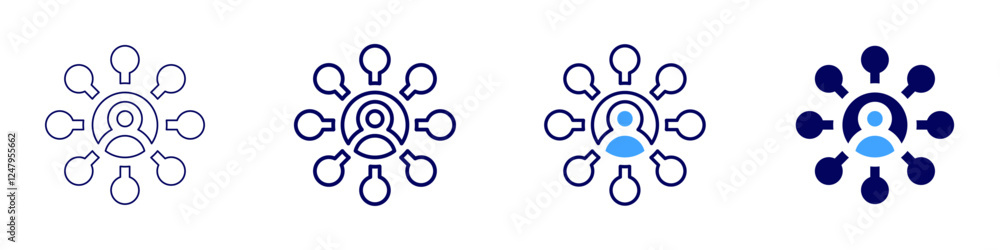Collective project icon in 4 different styles. Thin Line, Line, Bold Line, Duotone. Duotone style. Editable stroke Collective project icon in 4 different styles. Thin Line, Line, Bold Line, Duotone. Duotone style. Editable stroke