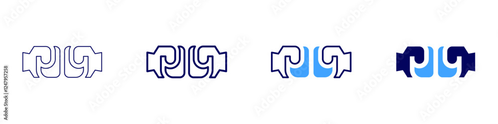 Partnership initiative icon in 4 different styles. Thin Line, Line, Bold Line, Duotone. Duotone style. Editable stroke Partnership initiative icon in 4 different styles. Thin Line, Line, Bold Line, Duotone. Duotone style. Editable stroke